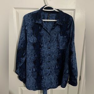 Beautiful blue button up blouse